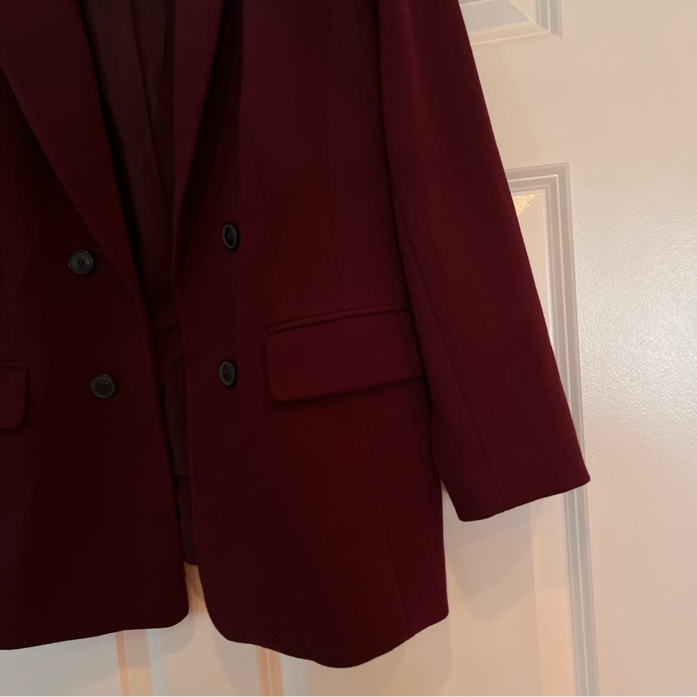NWT Talbots Knit Blazer Size 16P Petite Rich Burgundy Open Front Stretch ~ $189 - Picture 3 of 11